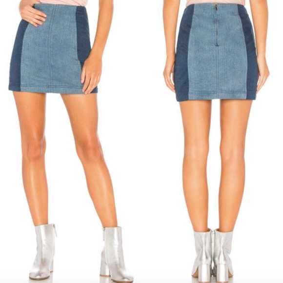 Free People Dresses & Skirts - Jean Color Block Free People Skirt